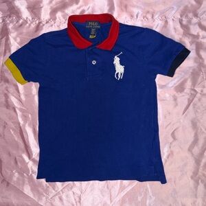 Polo by Ralph Lauren Kids Blue Polo with Red and Yellow Accents